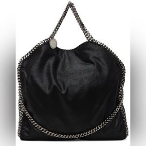STELLA MCCARTNEY Black Falabella Fold-Over Tote
